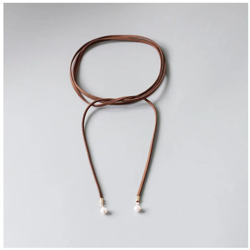 Leather Bow Choker