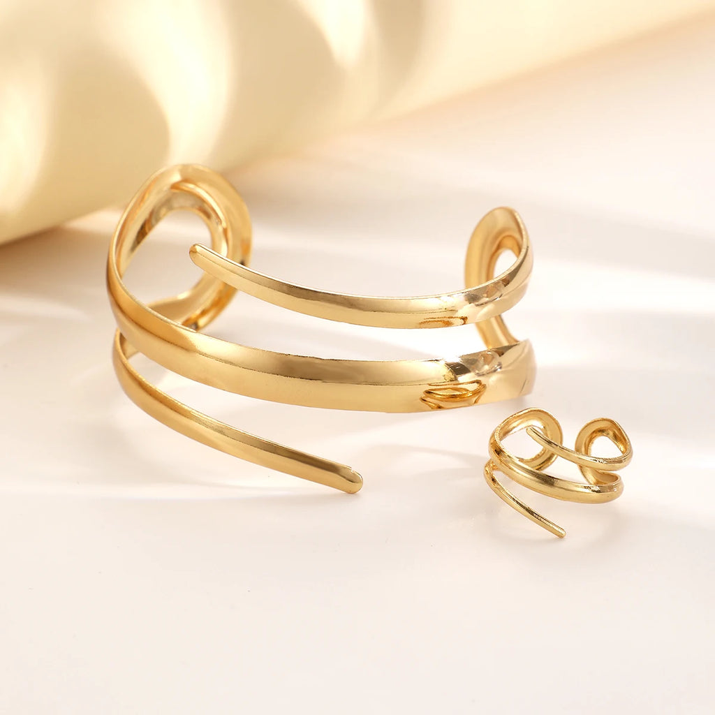 Swirly Ring+Bracelet Duo