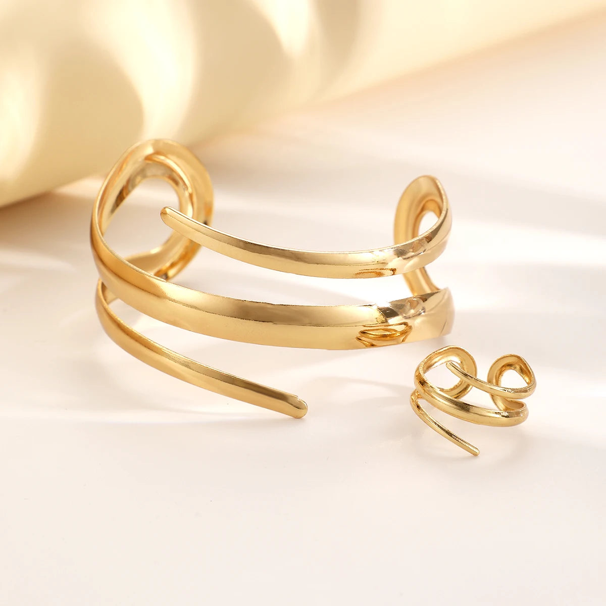Swirly Ring+Bracelet Duo