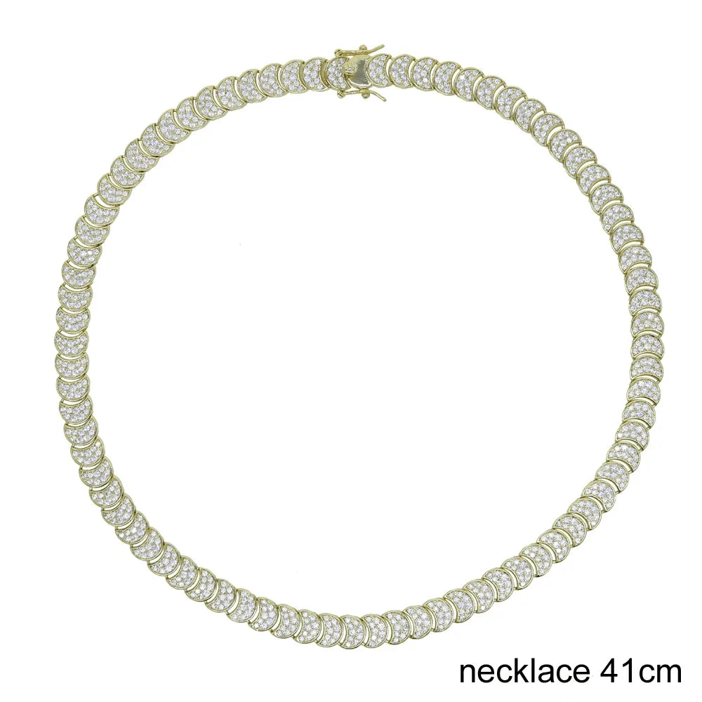 Shiny Collar, bracelet, & earrings set