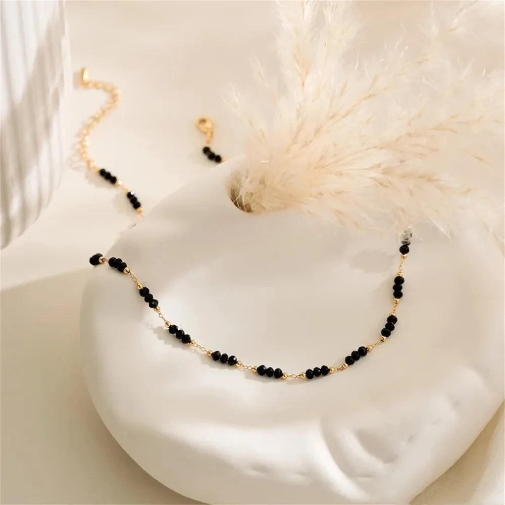 Dainty Black Charm Necklace