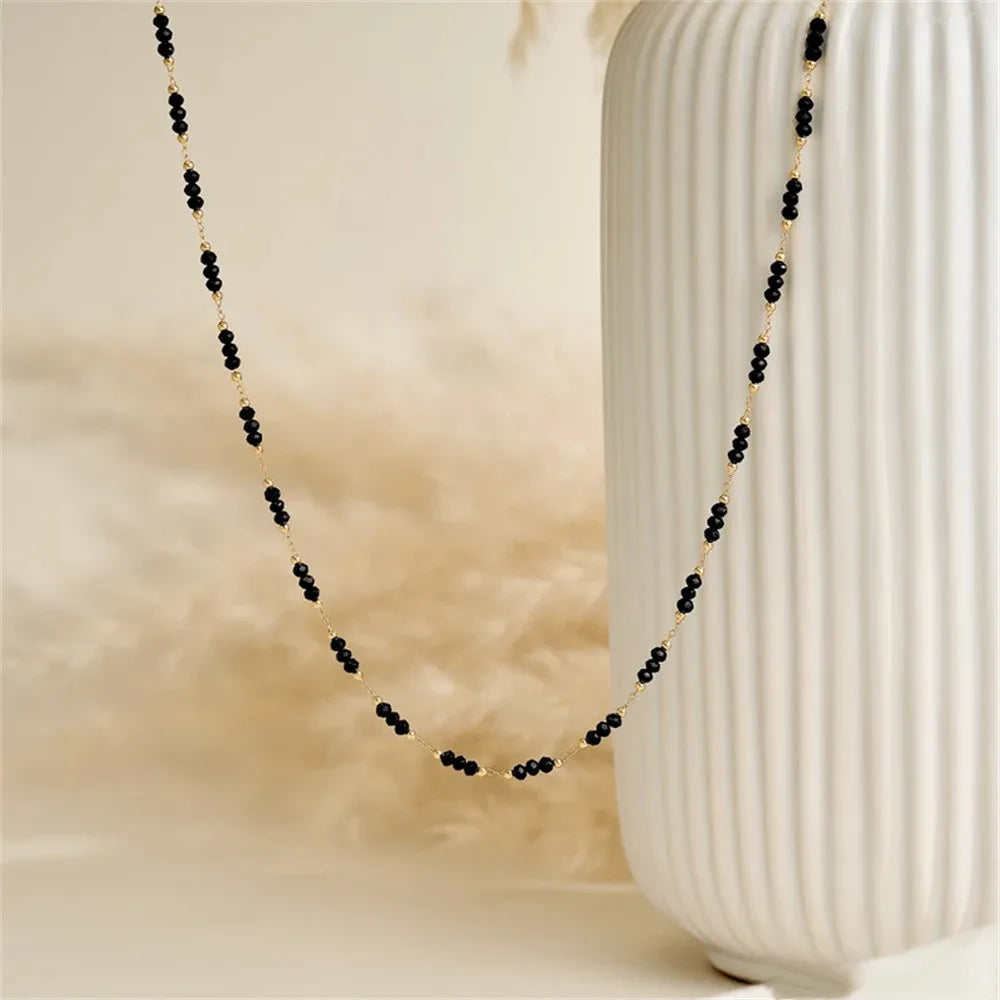 Dainty Black Charm Necklace