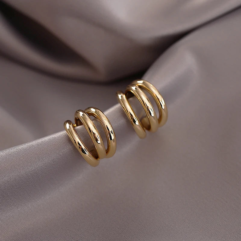 Triple Hoop Chunky Earrings