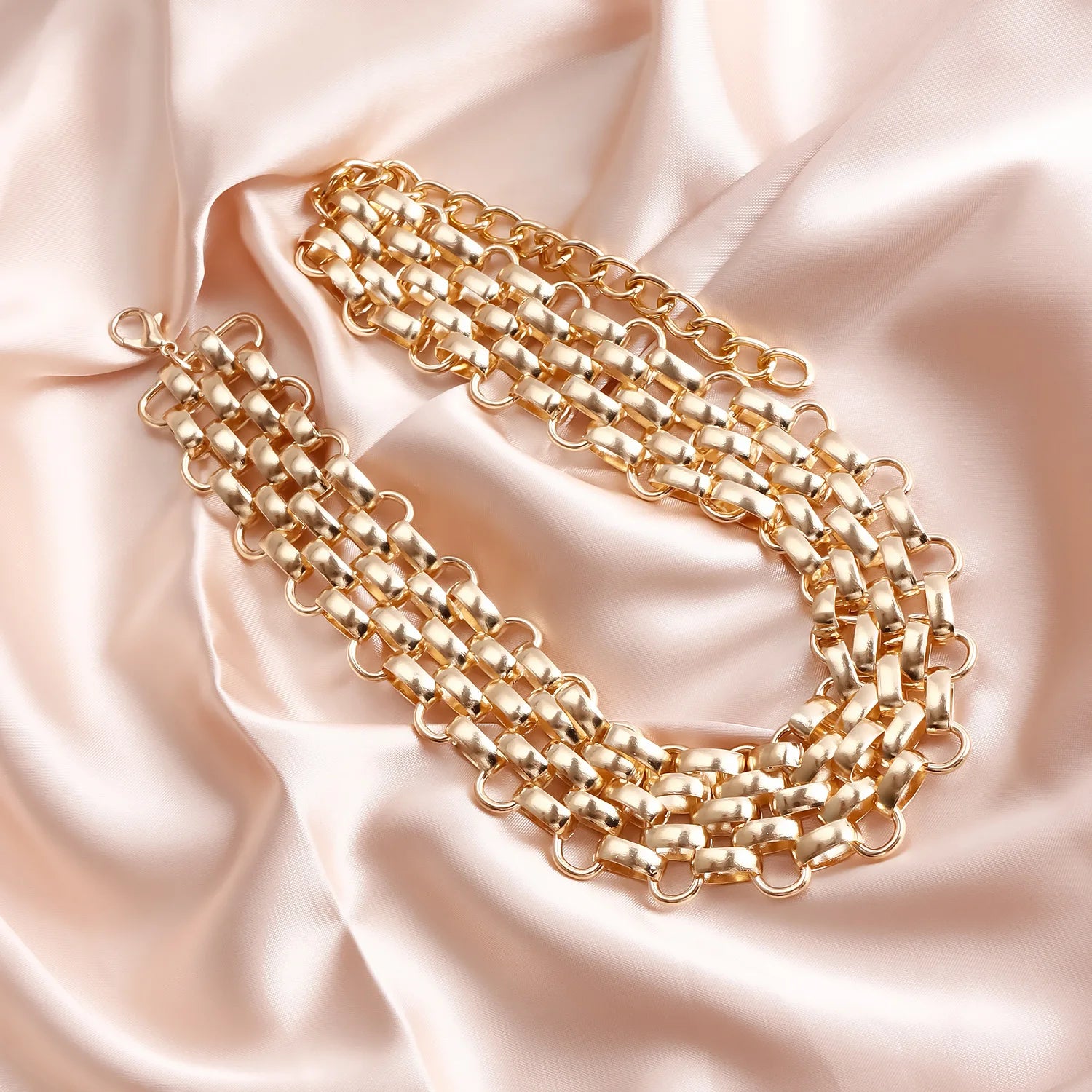 Chunky Lock Choker & Bracelet