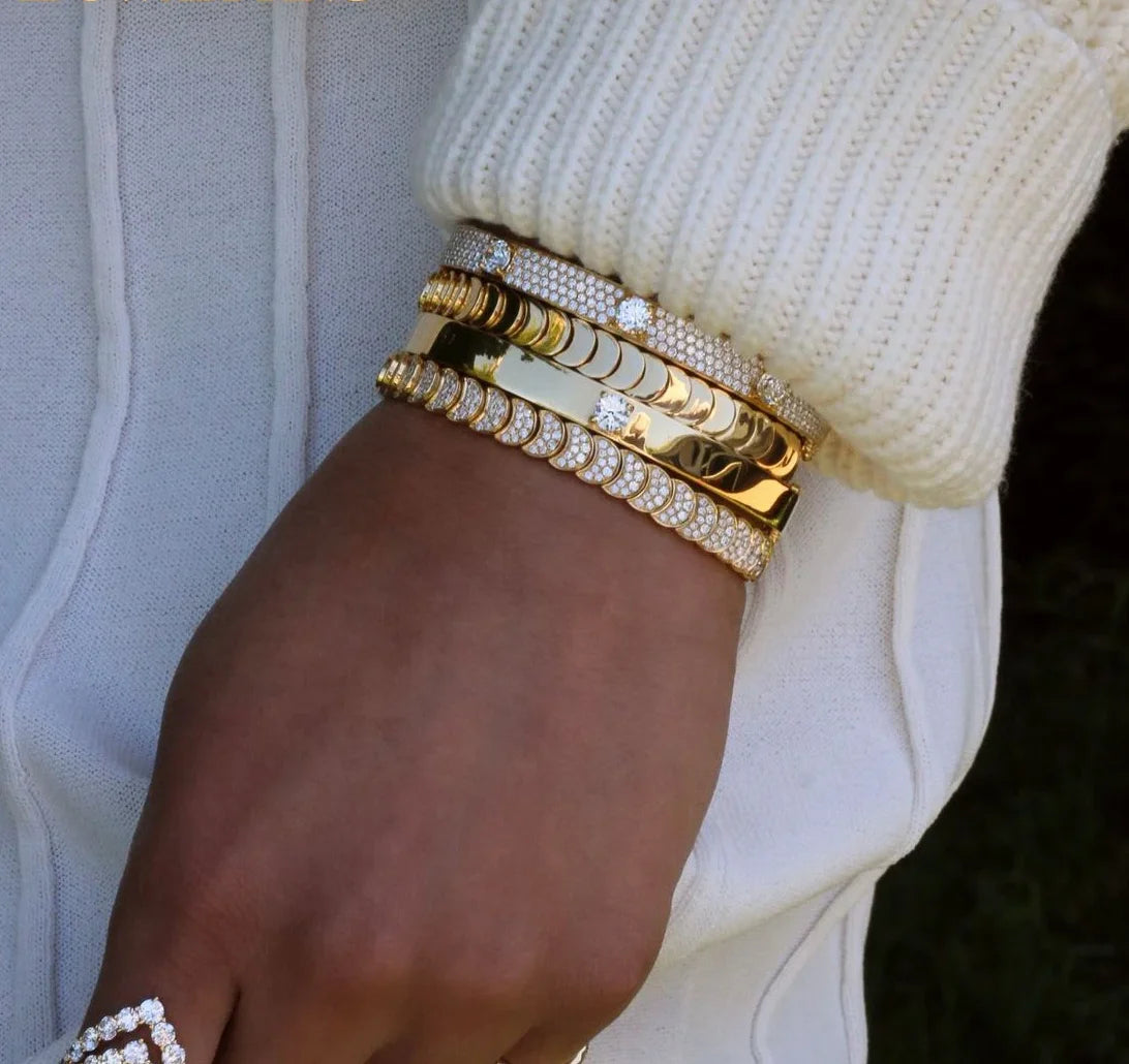 Shiny Collar, bracelet, & earrings set