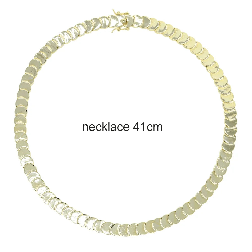 Shiny Collar, bracelet, & earrings set