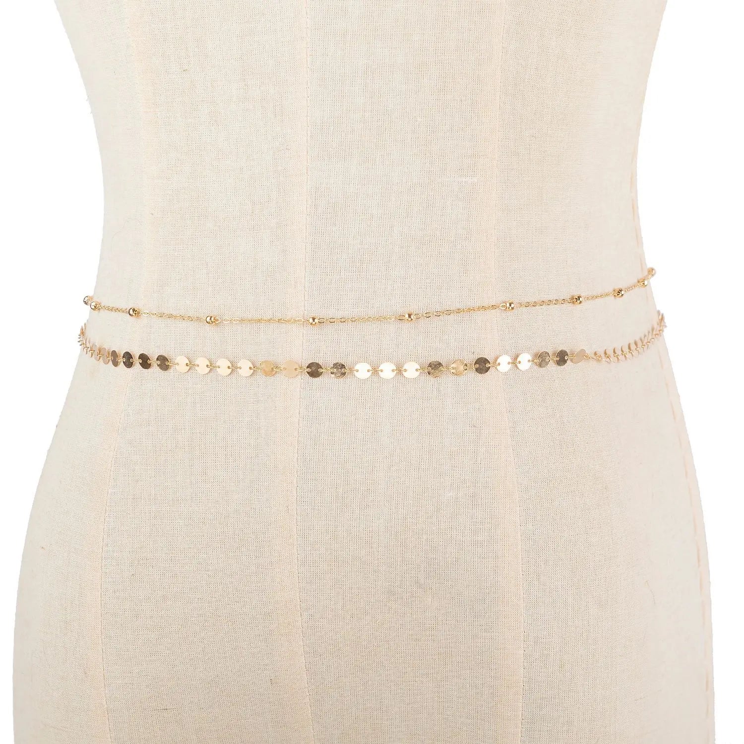 Sequin Beaded Double Waist Chain