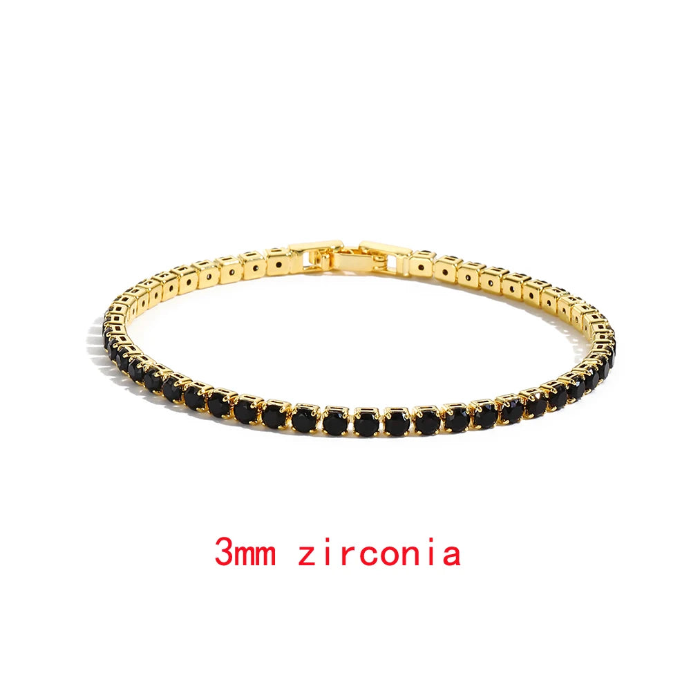 Black Crystal Tennis Bracelets