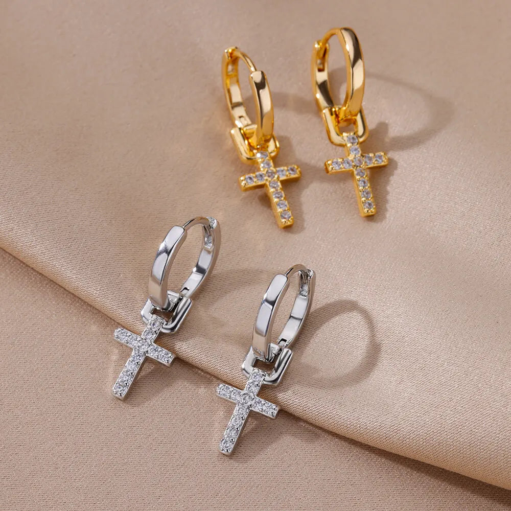 Cross Dangle Earrings