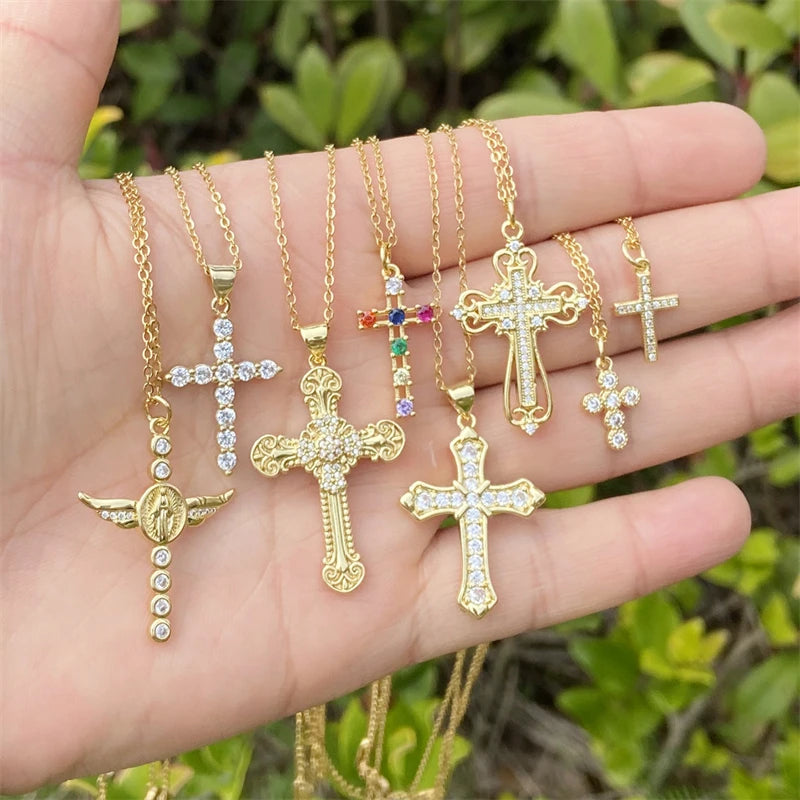 Gold Cross Pendants- Pick your Fav