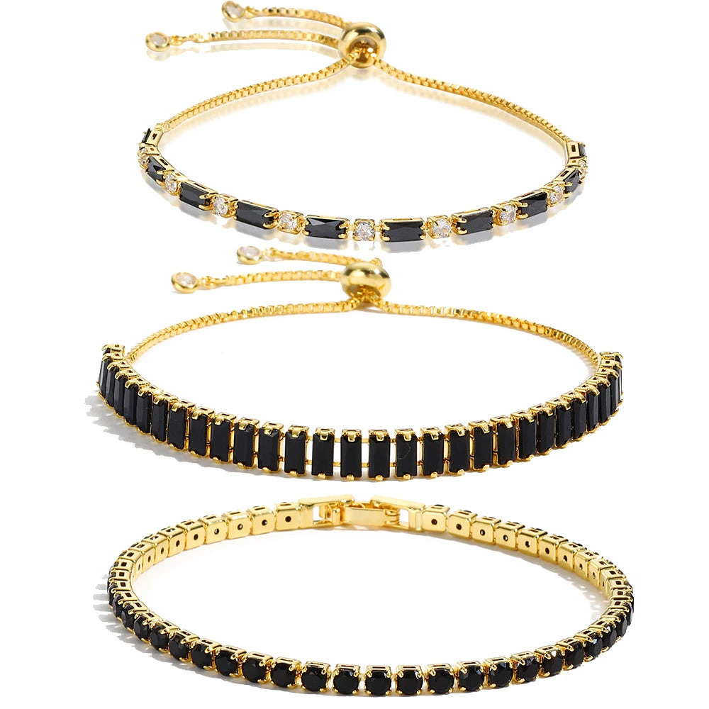 Black Crystal Tennis Bracelets