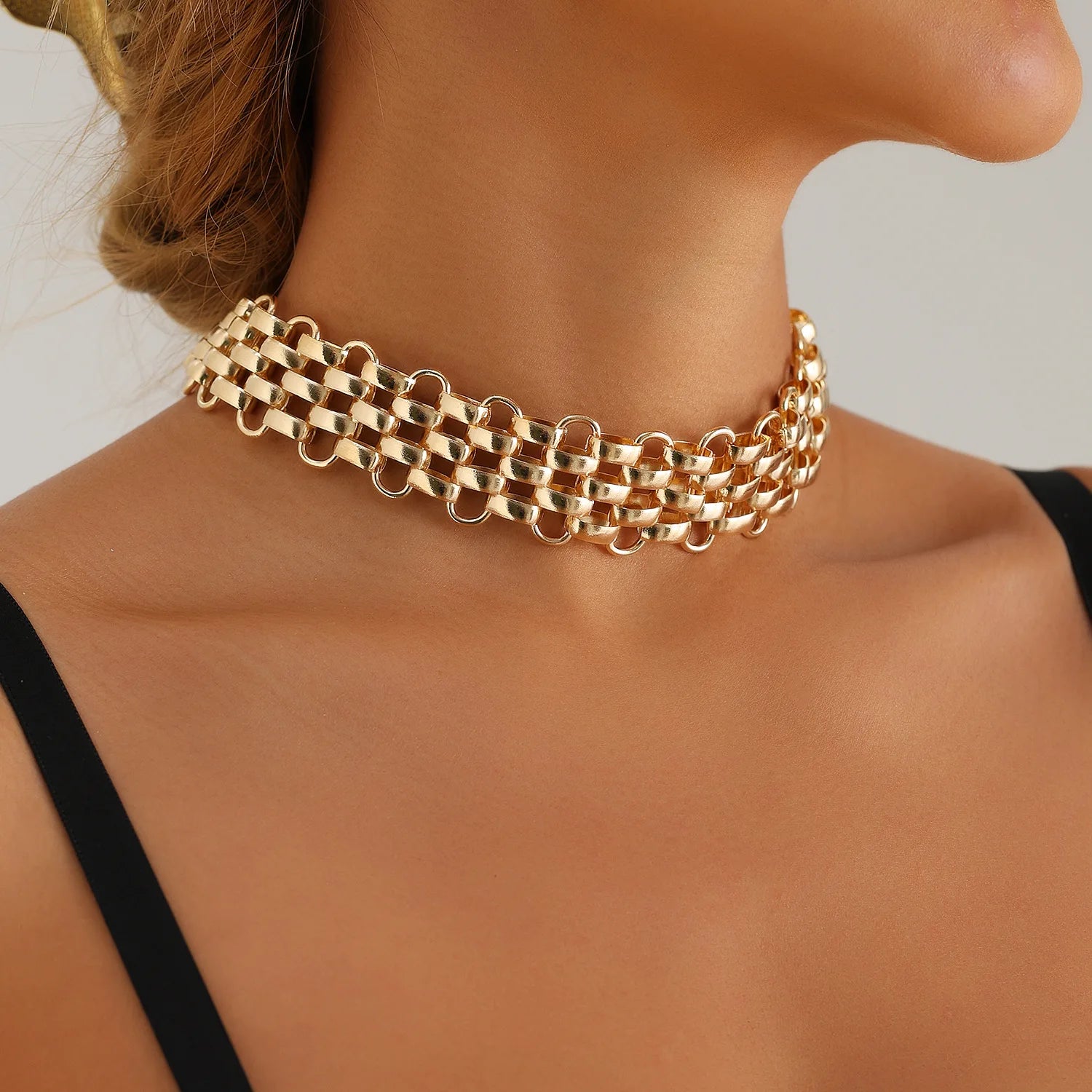 Chunky Lock Choker & Bracelet