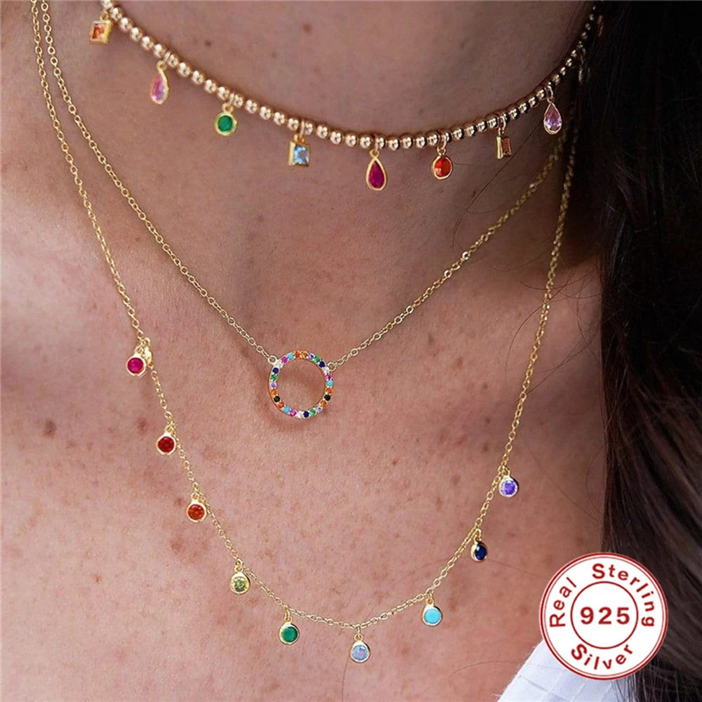 Multi-Color Dangle Necklace