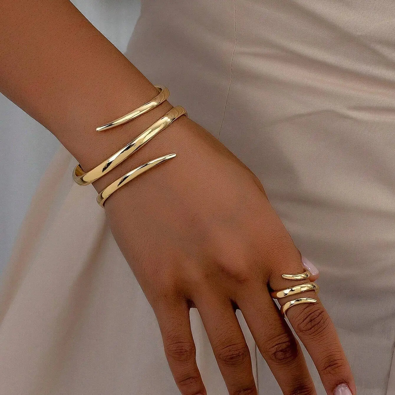 Swirly Ring+Bracelet Duo