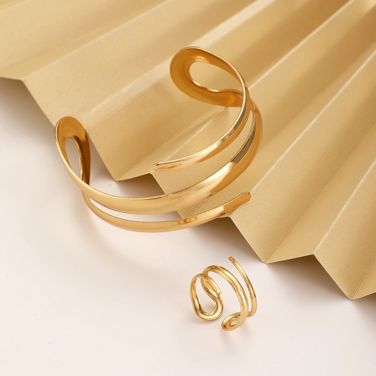 Swirly Ring+Bracelet Duo