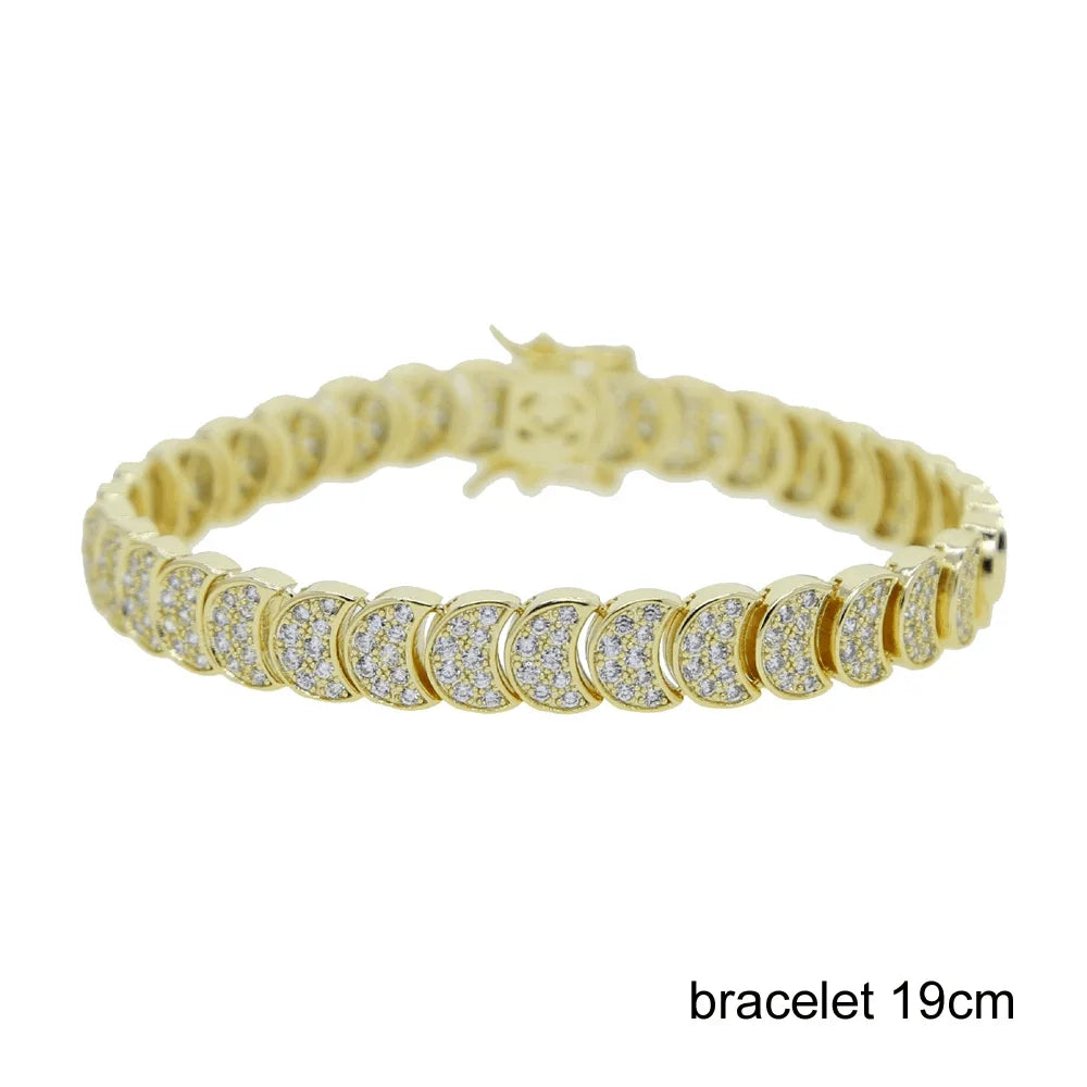 Shiny Collar, bracelet, & earrings set