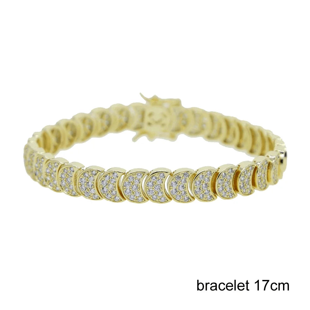 Shiny Collar, bracelet, & earrings set