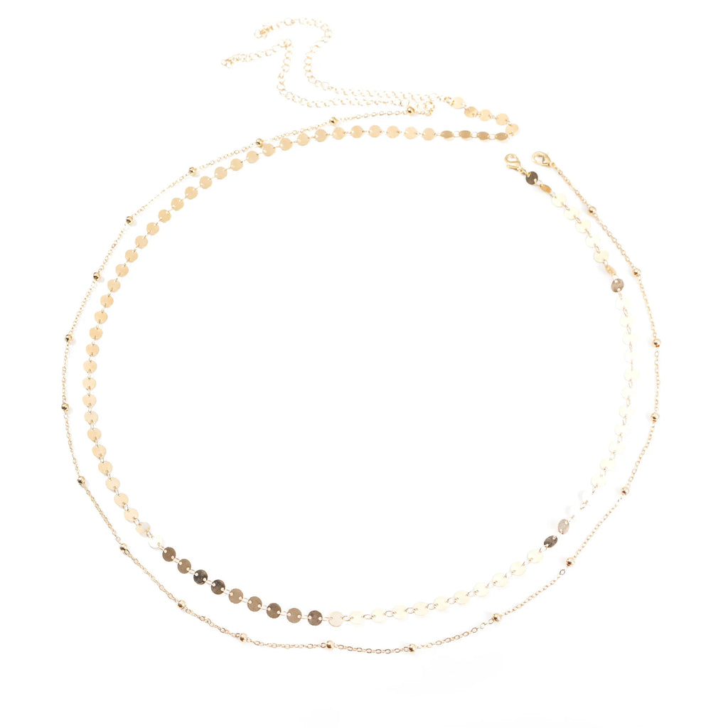 Sequin Beaded Double Waist Chain