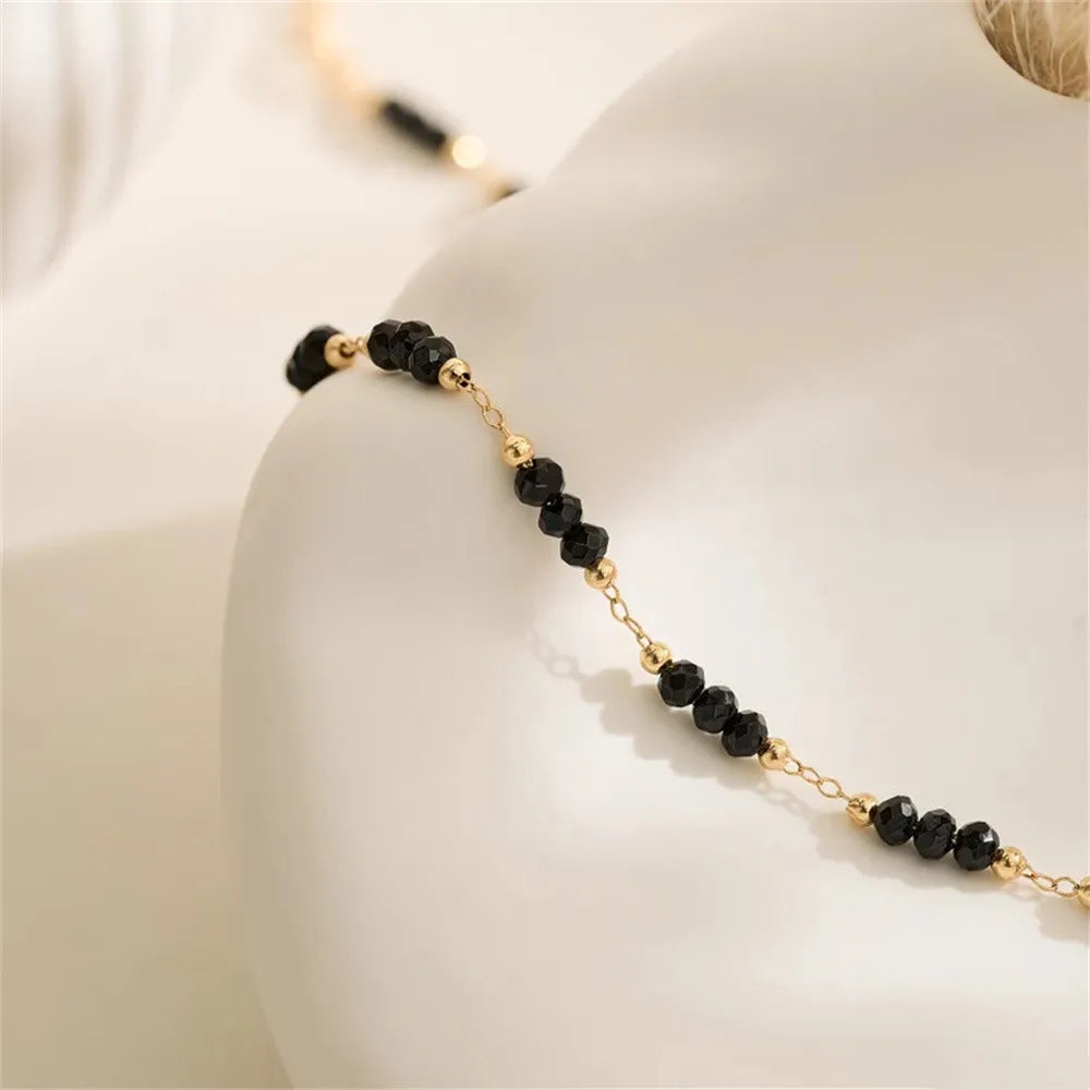 Dainty Black Charm Necklace