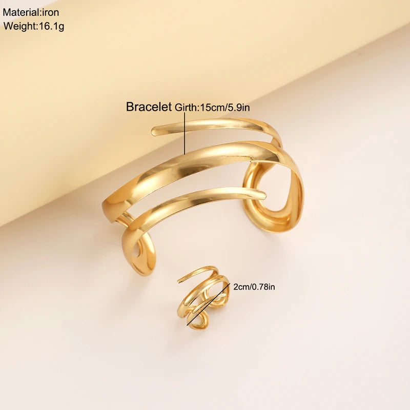 Swirly Ring+Bracelet Duo
